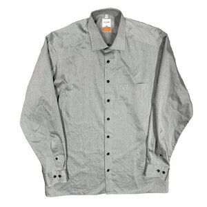 Olymp Luxor Modern Fit Dress Shirt Twill Grey 41 16 Large
